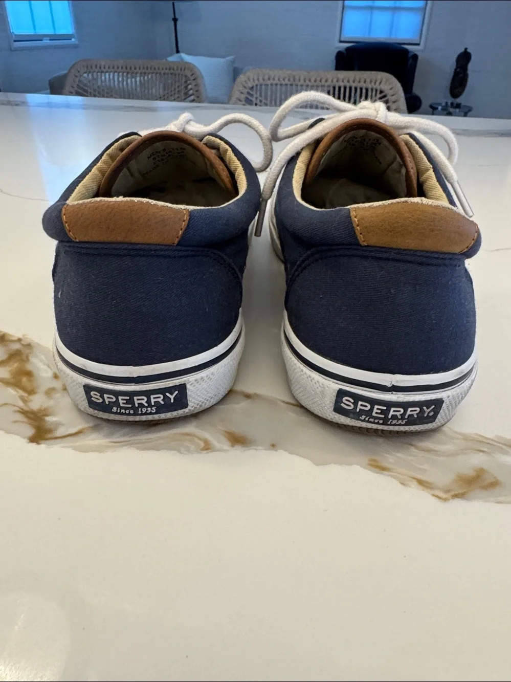 Sperry Navy Top Sider Canvas Lace-Up Men’s Shoes